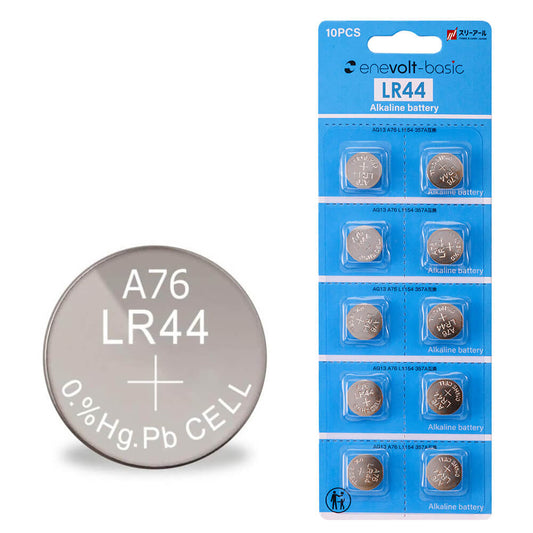 Alkaline button battery enevolt basic LR44 1.5V set of 10