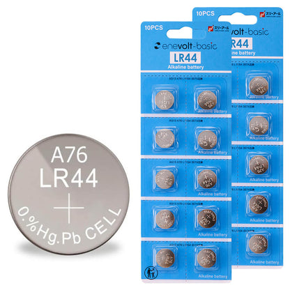 Alkaline button battery enevolt basic LR44 1.5V set of 10