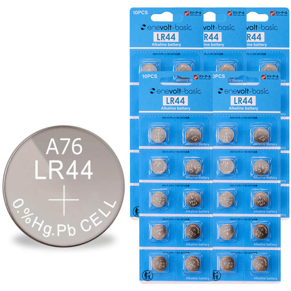 Alkaline button battery enevolt basic LR44 1.5V set of 10