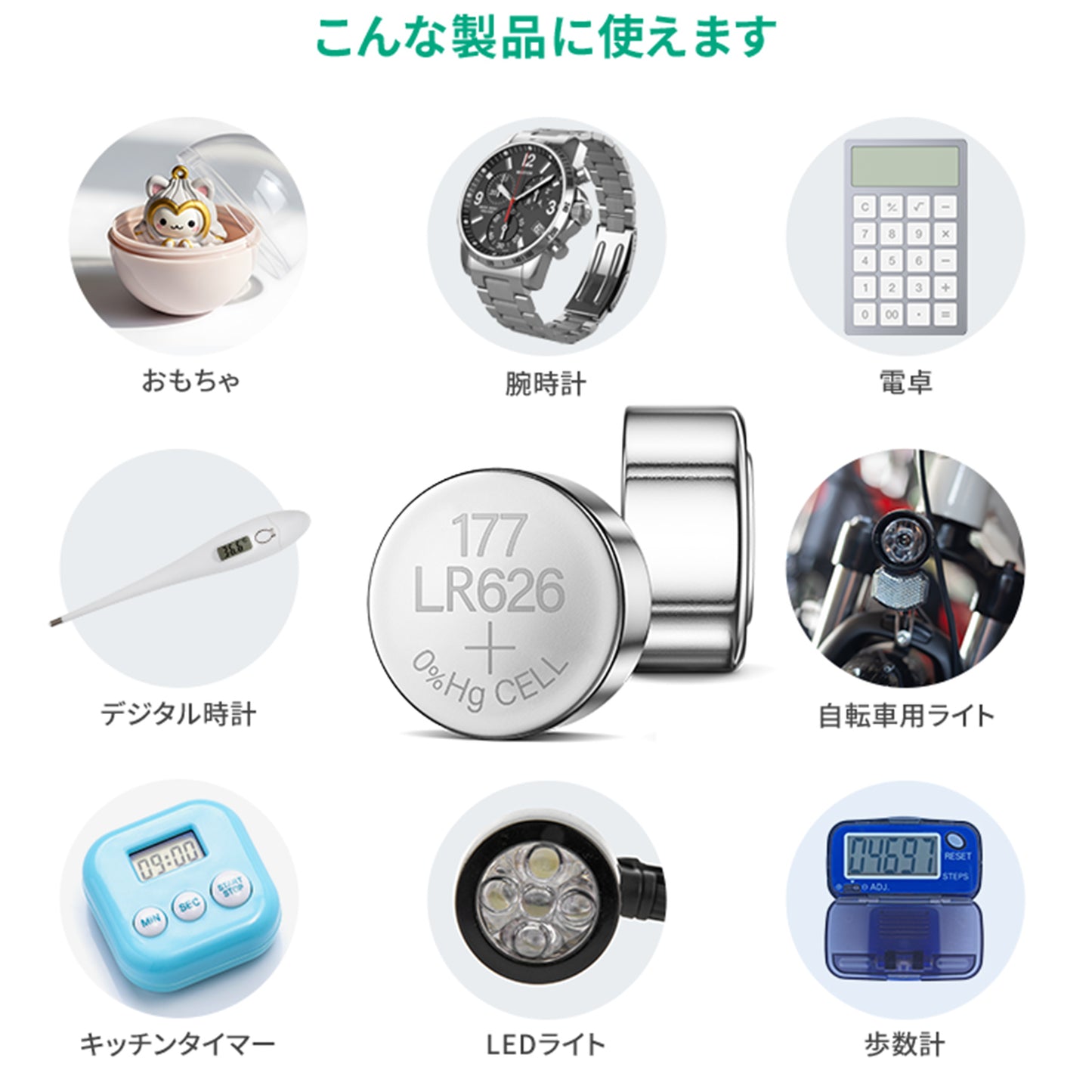 Set of 10 lithium coin batteries CR2032 &amp; 10 alkaline button batteries LR44 