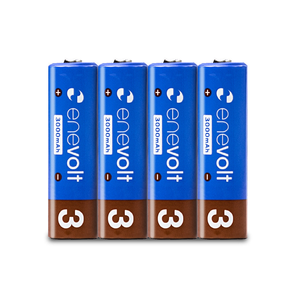 Nickel metal hydride rechargeable battery enevolt AA 3000mAh set of 4 
